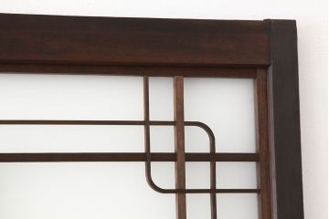 古民具・骨董　希少!素敵なデザインの結霜ガラス戸4枚セット(引き戸・アンティーク)