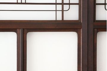 古民具・骨董　希少!素敵なデザインの結霜ガラス戸4枚セット(引き戸・アンティーク)