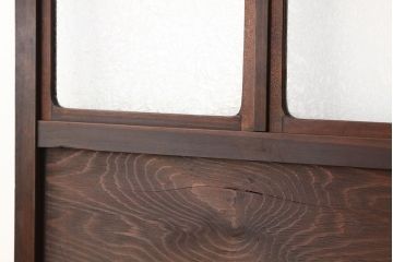 古民具・骨董　希少!素敵なデザインの結霜ガラス戸4枚セット(引き戸・アンティーク)