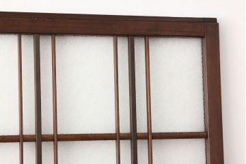 アンティーク　古い木のモールとダイヤガラス入り引き戸4枚セット(ガラス戸)