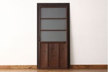 昭和レトロ　古い木のシンプルなドア1枚(扉・建具)