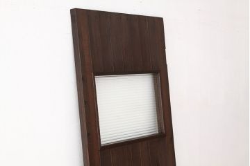 アンティーク　古い木のモールガラス入りドア1枚(扉・建具)