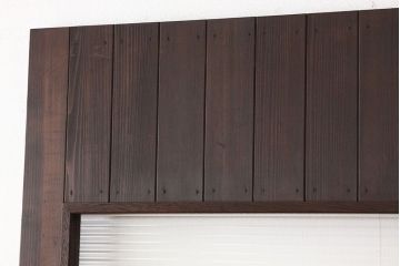 アンティーク　古い木のモールガラス入りドア1枚(扉・建具)