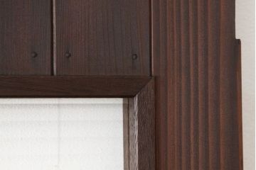 アンティーク　古い木のモールガラス入りドア1枚(扉・建具)