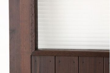 アンティーク　古い木のモールガラス入りドア1枚(扉・建具)