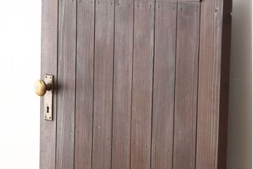 アンティーク　古い木のモールガラス入りドア1枚(扉・建具)