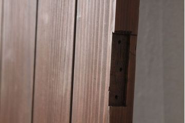 アンティーク　古い木のモールガラス入りドア1枚(扉・建具)