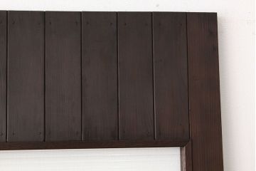 アンティーク　古い木のモールガラス入りドア1枚(扉・建具)