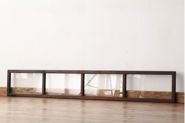 アンティーク　古い木の使い込まれた明り取り1枚(ガラス戸・欄間)