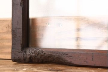 アンティーク　古い木の使い込まれた明り取り1枚(ガラス戸・欄間)