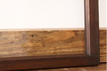 アンティーク　古い木の使い込まれた明り取り1枚(ガラス戸・欄間)