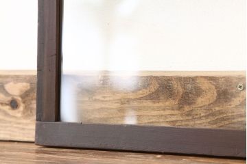 アンティーク　古い木の使い込まれた明り取り1枚(ガラス戸・欄間)