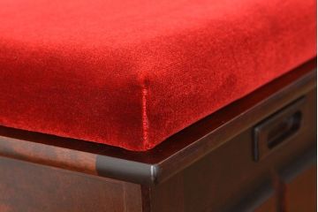中古　北海道民芸家具　スツール(収納付き・キャスター)