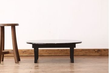 アンティーク家具　古民具・骨董　状態の良い漆曙塗りの丸ちゃぶ台(テーブル・作業台)