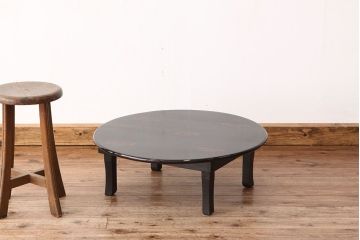 アンティーク家具　古民具・骨董　状態の良い漆曙塗りの丸ちゃぶ台(テーブル・作業台)