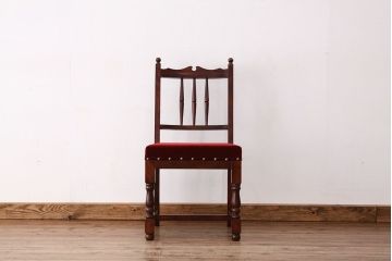 中古　民芸家具ダイニングチェア(座面新品・イス・いす・椅子)