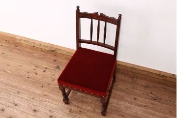 中古　民芸家具ダイニングチェア(座面新品・イス・いす・椅子)