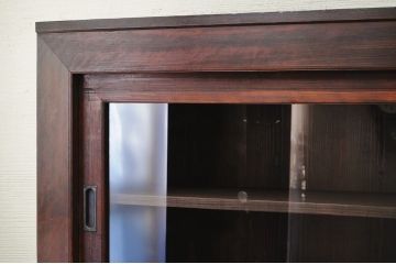 アンティーク家具　極上!迫力のある二段重ね収納箪笥(水屋箪笥、ガラスケース、食器棚、収納棚)
