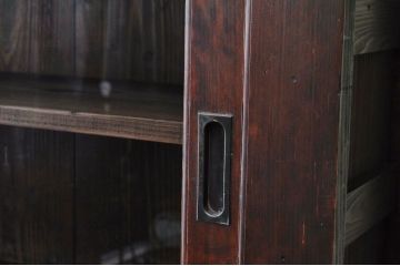 アンティーク家具　極上!迫力のある二段重ね収納箪笥(水屋箪笥、ガラスケース、食器棚、収納棚)