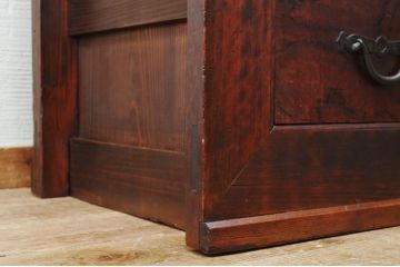アンティーク家具　極上!迫力のある二段重ね収納箪笥(水屋箪笥、ガラスケース、食器棚、収納棚)