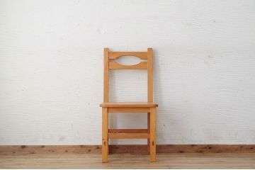 アンティーク家具　1960年代　パイン材のシンプルな椅子1脚