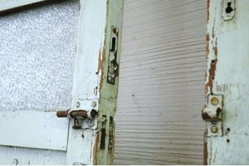 ◆希少!古い郵便局の大きな自由蝶番のガラスドア一対(両開き)　