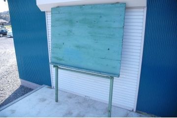 アンティーク雑貨　◆特大!古い縫製工場の大きなスタンド付黒板