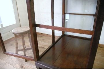 美品!古い酒屋の飾り枠付きのガラスケース2