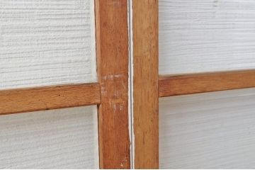 ペンキの剥げたレトロなモールガラス引き戸2枚セット