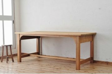 アンティーク家具　特大!古い木味のシンプルな作業台(ダイニングテーブル)2