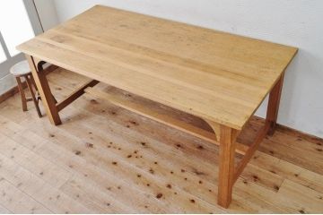 アンティーク家具　特大!古い木味のシンプルな作業台(ダイニングテーブル)2