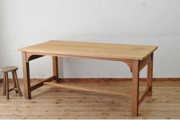アンティーク家具　特大!古い木味のシンプルな作業台(ダイニングテーブル)2