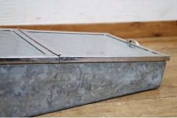 レトロ家具　古い駄菓子屋のレトロなブリキガラスケース20