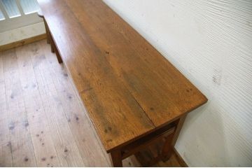 アンティーク家具　★極上!古いナラ材の横長作業台2