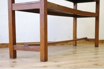アンティーク家具　★極上!古いナラ材の横長作業台2