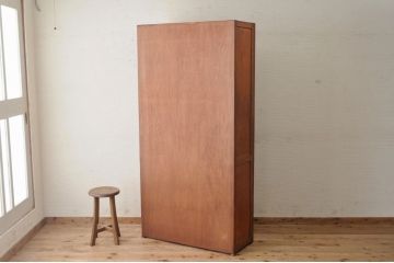 アンティーク家具　古い木のシンプルな本箱(収納棚)