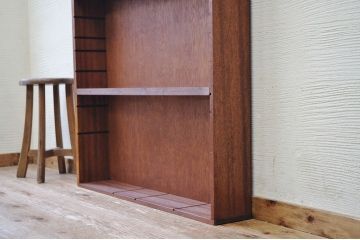 アンティーク家具　古い木の薄型飾り棚(DVDラック)5