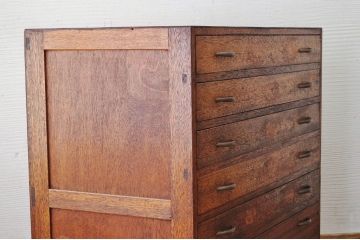 アンティーク家具　古い印刷工場の図面入れ引き出し4