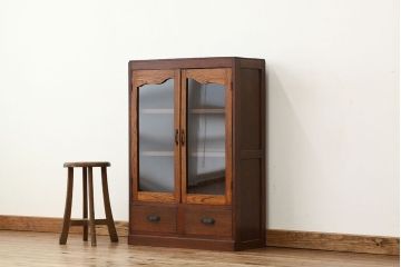 レトロ家具　昭和レトロ　素敵な雰囲気の無垢材本箱(ブックケース)