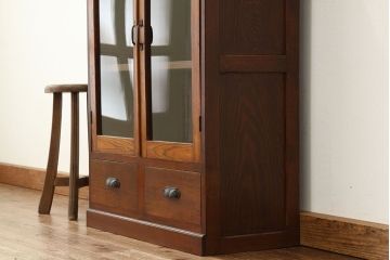 レトロ家具　昭和レトロ　素敵な雰囲気の無垢材本箱(ブックケース)