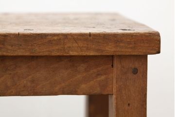 レトロ家具　昭和レトロ　古い学校の無垢材角スツール2脚セット?