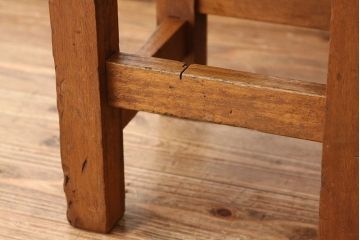 レトロ家具　昭和レトロ　古い学校の無垢材角スツール2脚セット?