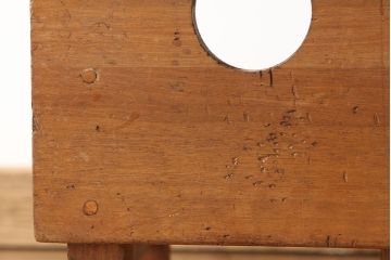 レトロ家具　昭和レトロ　古い学校の無垢材角スツール2脚セット?