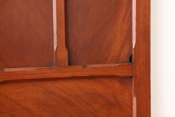 アンティーク　鏡板が欅無垢材のスリムな観音開きドア(扉)