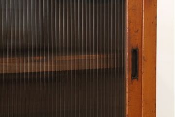アンティーク家具　アンティーク　モールガラス入りアイアンスタンドローボード