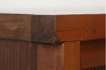 アンティーク家具　アンティーク　モールガラス入りアイアンスタンドローボード