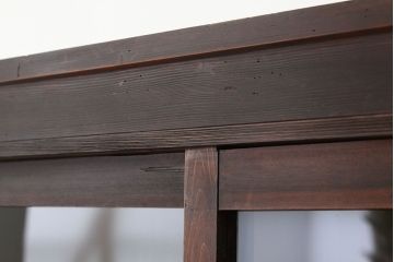 アンティーク家具　アンティーク　引き出し付き二段重ね収納棚(ガラスケース・ショーケース・食器棚)