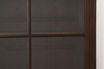 アンティーク家具　アンティーク　引き出し付き二段重ね収納棚(ガラスケース・ショーケース・食器棚)