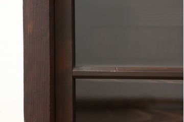 アンティーク家具　アンティーク　引き出し付き二段重ね収納棚(ガラスケース・ショーケース・食器棚)