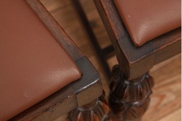 アンティーク家具　イギリスアンティーク　オーク無垢材上質なダイニングチェア2脚セット?(椅子・イス)
